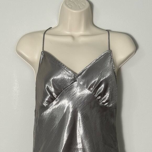 NWT Madewell The Layton Midi Slip Dress in Metallic Recycled‎ Satin Size 2 - Picture 7 of 16